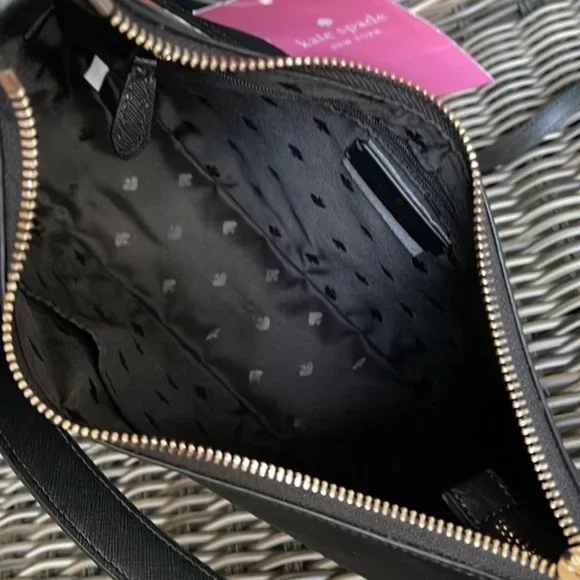Kate Spade Staci Saffiano Leather Shoulder Bag Black - Picture 4 of 16
